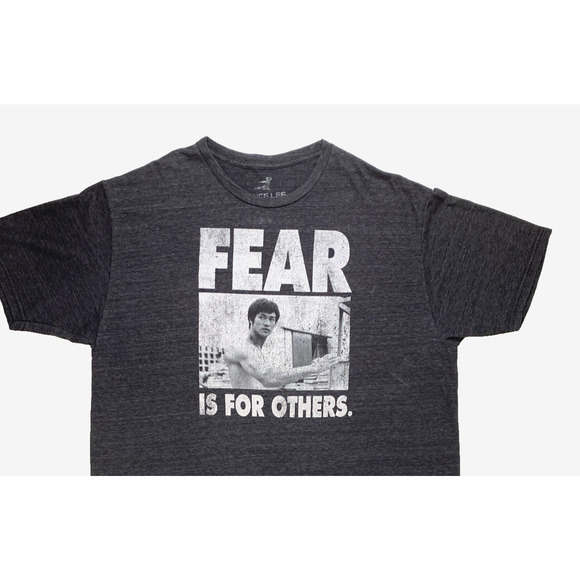 Bruce Lee Fear Is For Others Men's Size 2X Shirt Sleeve T Shirt Used Gray - Picture 2 of 8